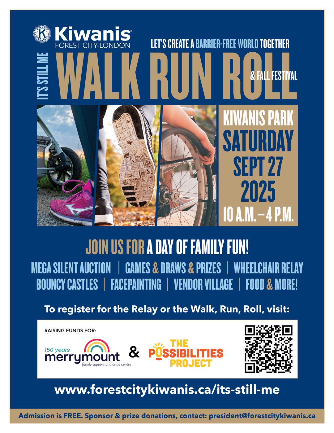 Poster for Kiwanis It's Still Me Walk Run Roll event, coming up on September 27th. 
