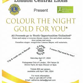 London Central Lions Presents Colour The Night Gold For YOU